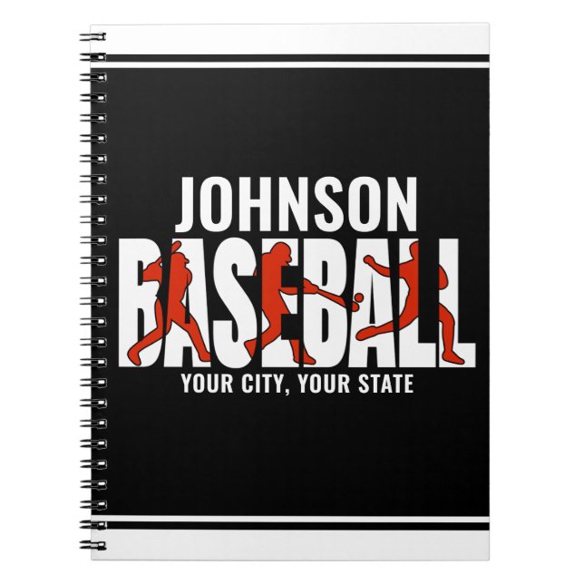 Carnet Équipe de baseball AJOUTEZ NOM Champion Joueur de  (Devant)
