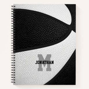 Carnet équipe de basketball noir blanc couleurs personnal