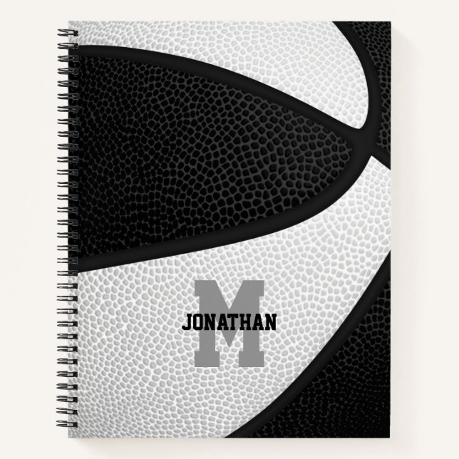 Carnet équipe de basketball noir blanc couleurs personnal (Devant)