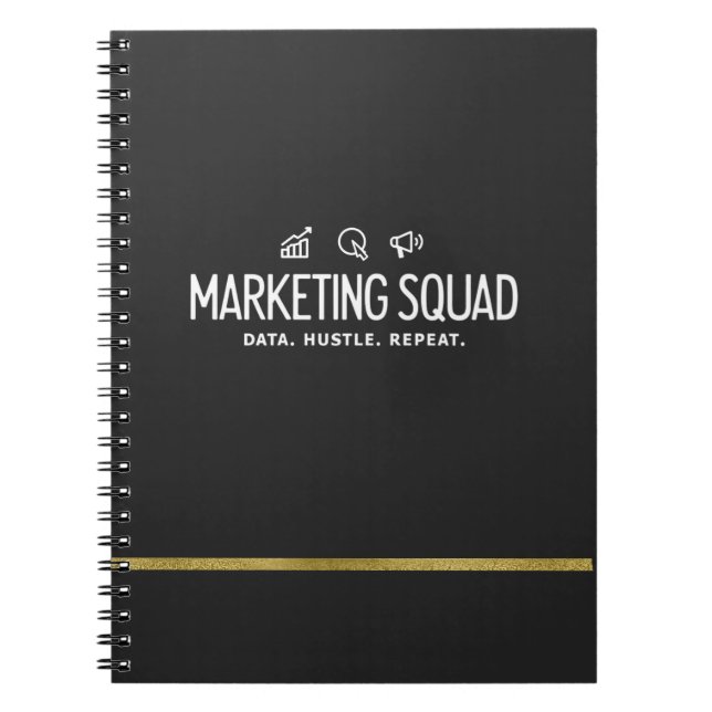 Carnet Équipe de marketing – Données. Acharnement. Répéte (Devant)