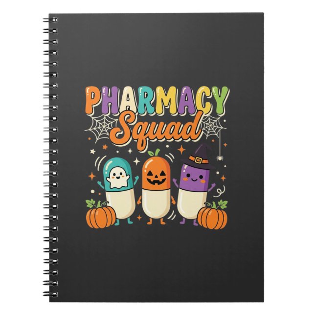 Carnet Équipe de pharmacie Halloween Ghost Pills Design_1 (Devant)