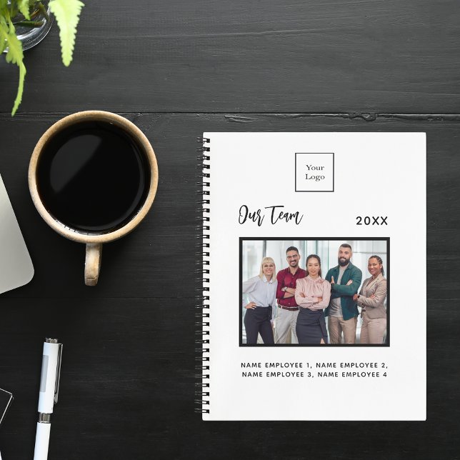 Carnet Équipe de photos d'entreprise nom blanc  (Créateur téléchargé)