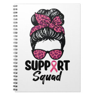 Carnet Équipe de soutien Nœud sale Guerrière rose Cancer
