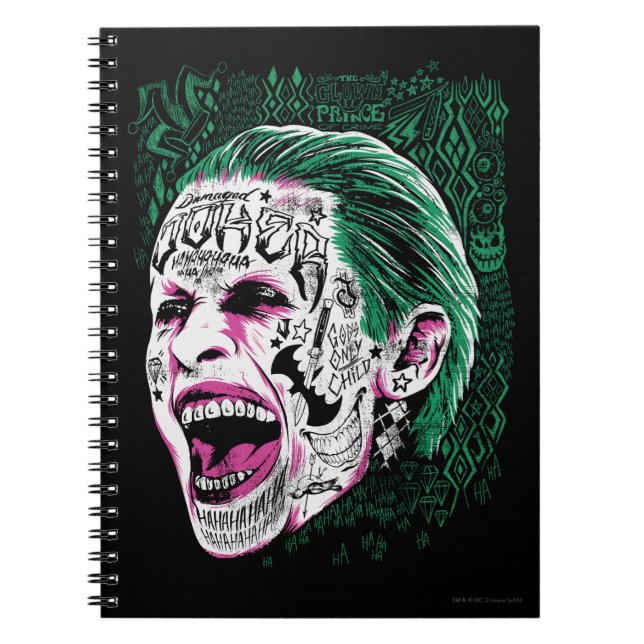 Carnet Équipe de suicide | Rire Joker Head Sketch (Devant)