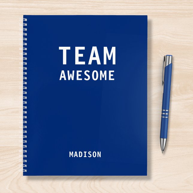 Carnet Équipe Incroyable Bleu Nom Personnalisé (Créateur téléchargé)