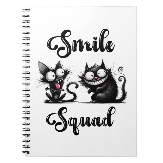 Carnet Équipe Sourire avec Design de Chats Drôles (Devant)