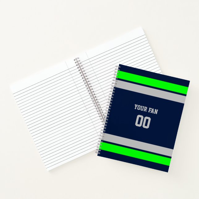 Carnet Équipe Spirale Marine, Green & Grey (Intérieur)