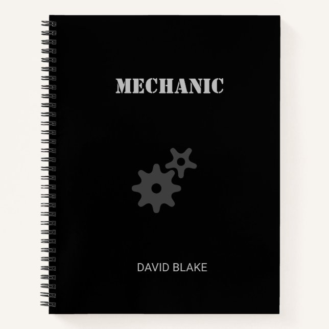 Carnet Équipement mécanique à crayon noir (Devant)