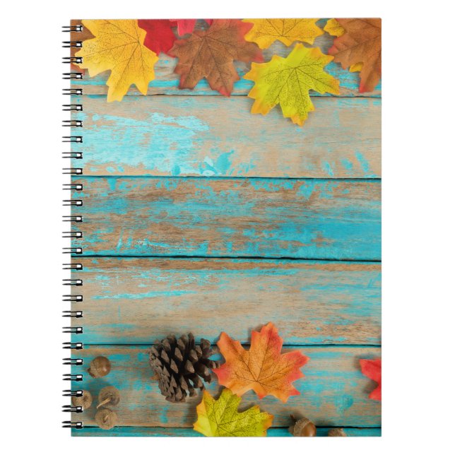 Carnet Érable d'automne : Cadre de pin sylvestre. (Devant)