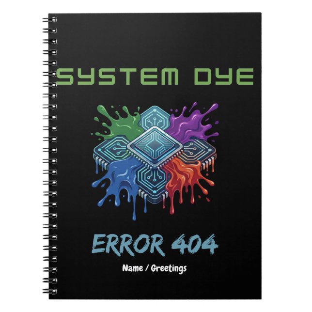 Carnet Erreur de teinture du système 404 Graphisme de mic (Devant)
