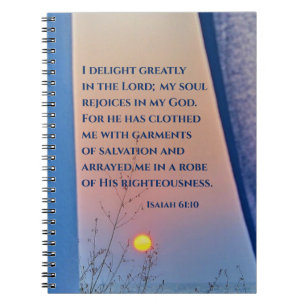 Carnet Ésaïe 61:10 Je me réjouis grandement dans la Bible