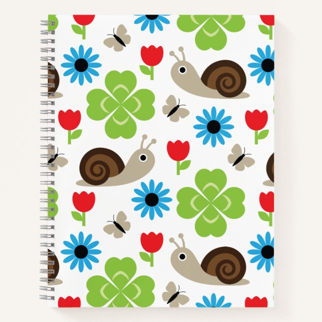 Carnet Escargot & Clover Motif sans couture (Devant)