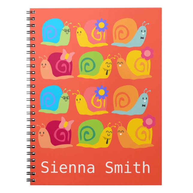 Carnet Escargots heureux escargots mignons (Devant)