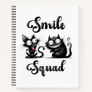 Carnet Escouade souriante avec conception de chats amusan