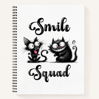 Carnet Escouade souriante avec conception de chats amusan