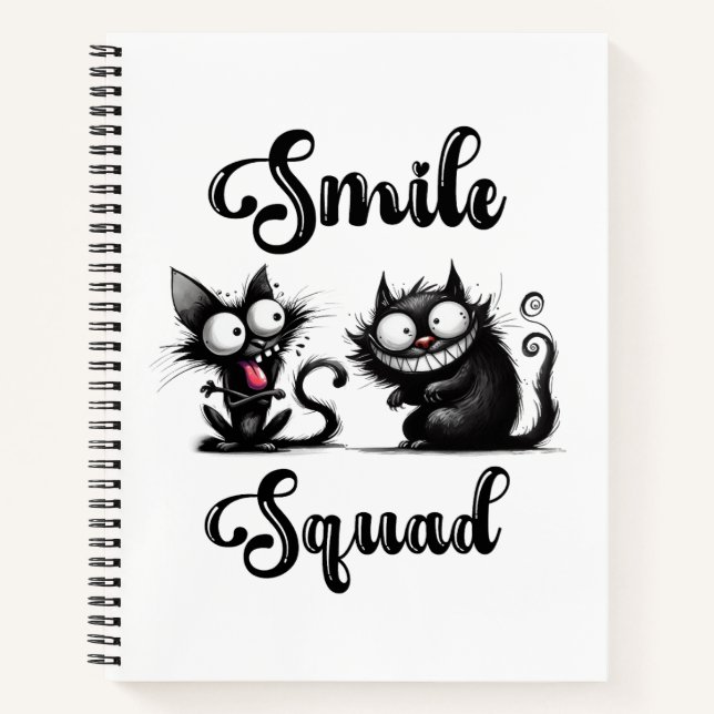 Carnet Escouade souriante avec conception de chats amusan (Devant)