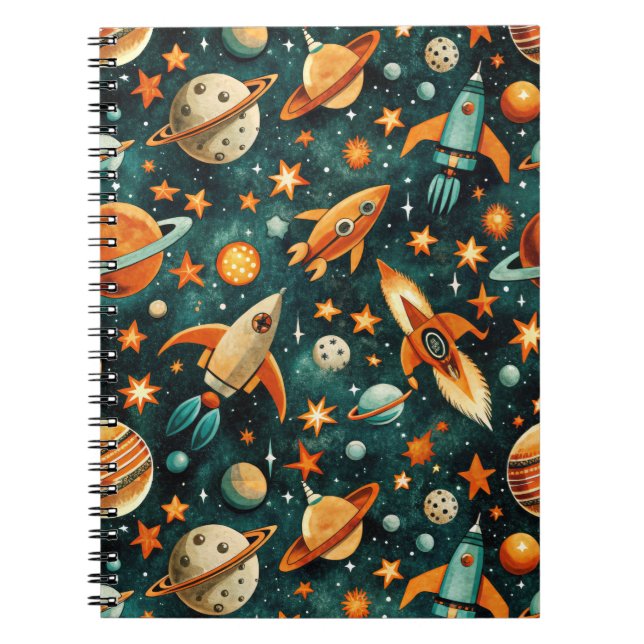 Carnet Espace atomique de milieu de siècle Orange sarcell (Devant)