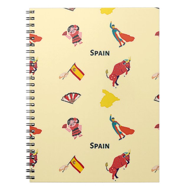Carnet Espagne motif sur la crème (Devant)