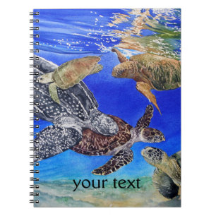 Carnet Espèce menacée sous-marine d'art de tortues de m