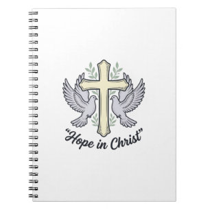 Carnet Espoir en Christ Colombe Croix Design Chrétien Vin