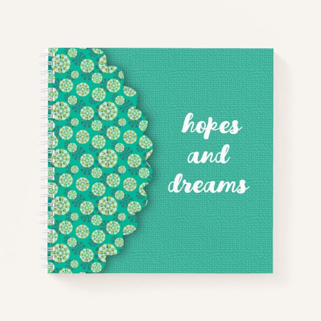 Carnet Espoirs et rêves Boho Mint (Devant)