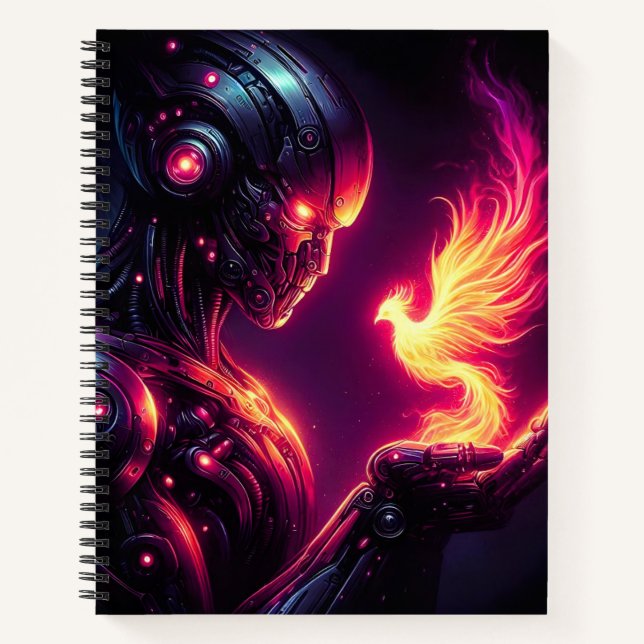 Carnet Esprit de feu de phénix de robot cyber futuristic (Devant)