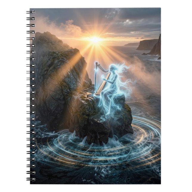 Carnet Esprit de l'océan fantomatique jouant de la harpe  (Devant)