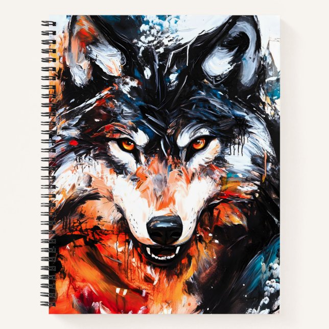 Carnet Esprit de loup sauvage abstrait (Devant)