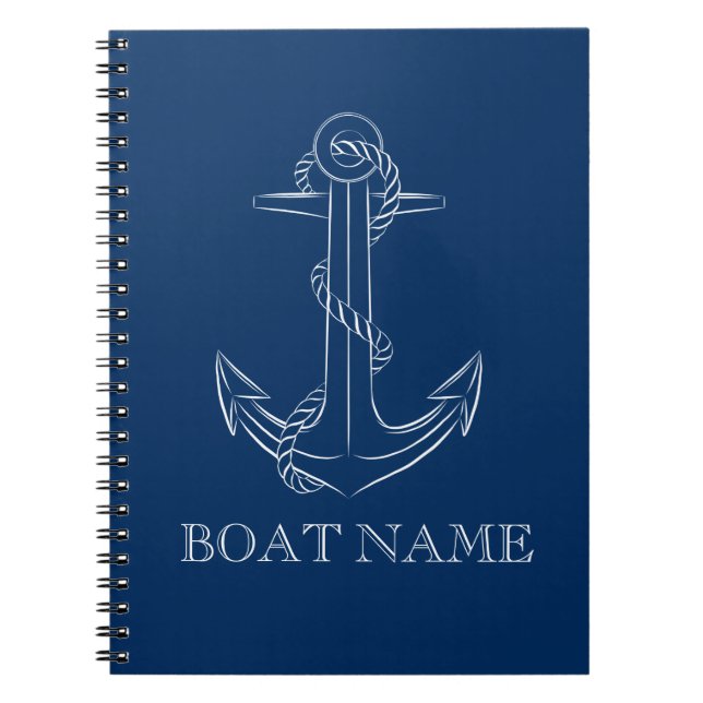 Carnet Esprit Nautique Ancre Bleu Marine (Devant)