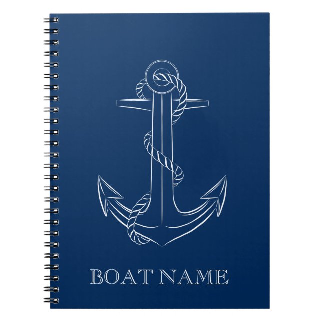 Carnet Esprit Nautique Ancre Bleu Marine (Devant)