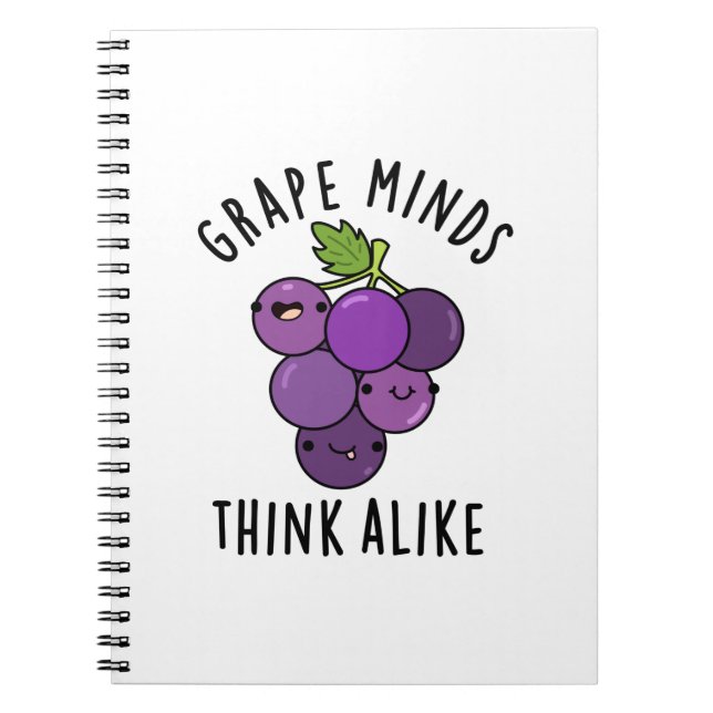 Carnet Esprits de raisin pensent de même Blague drôle de  (Devant)