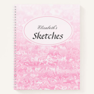 Carnet Esquisse de Marbre blanc rose personnalisée