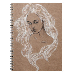 Carnet Esquisse de portrait : Illustration de jeune fille
