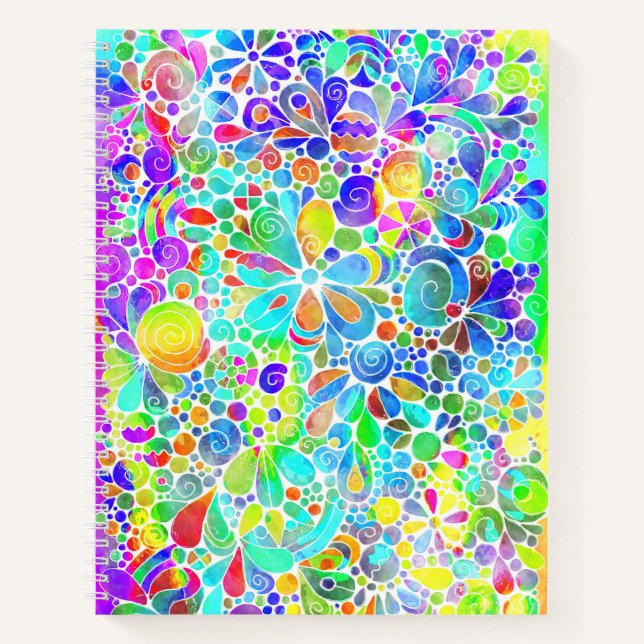 Carnet Esquisse Imaginaire Art - Fleurs Abstraites 2 (Devant)