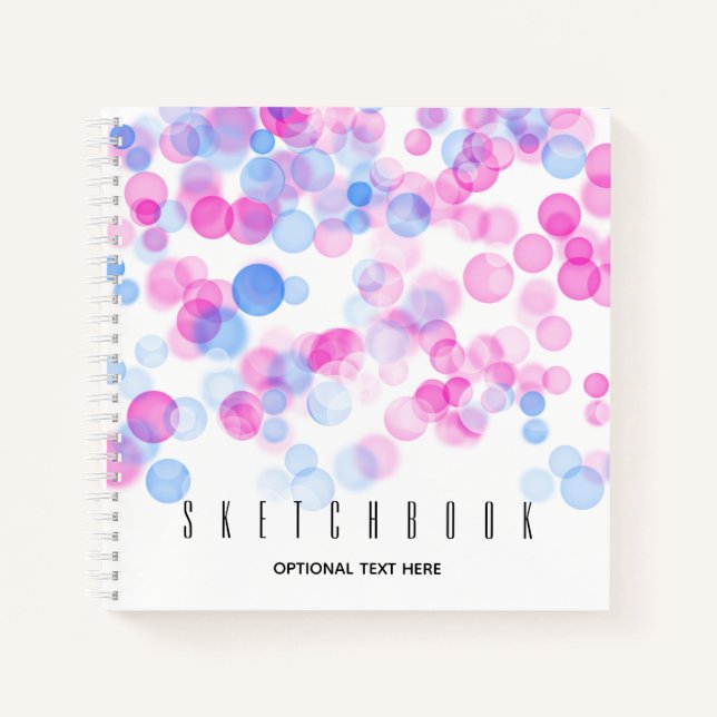 Carnet Esquisse points de l'effet Bokeh rose | Personnali (Devant)
