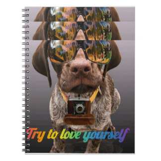 Carnet Essayez de vous aimer | Chien mignon avec lunettes
