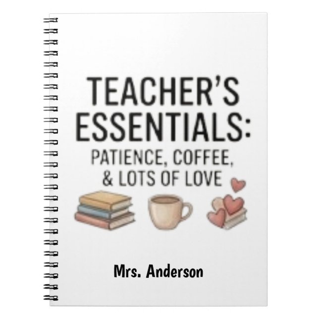Carnet Essentiels pour Enseignants Patience Café Amour Pe (Devant)