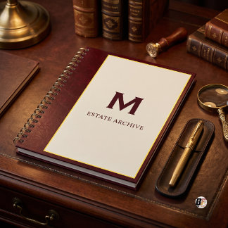 Carnet Estate Archive Classique Monogramme Bourgogne