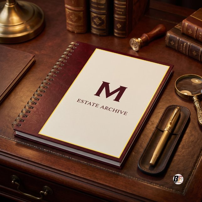 Carnet Estate Archive Classique Monogramme Bourgogne (#OrderNow)