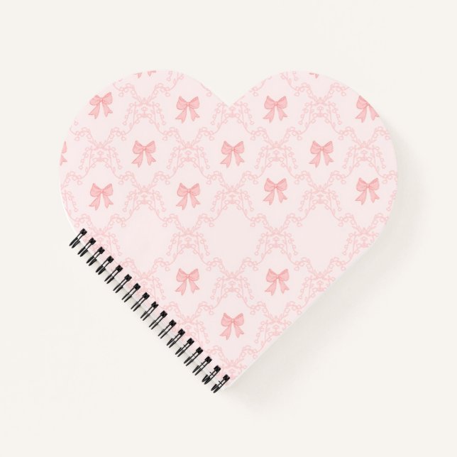 Carnet esthétique à nœud rose – Journal féminin &  (Devant)