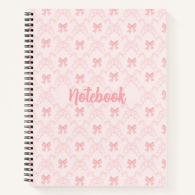 Carnet esthétique à nœud rose – Journal féminin et (Devant)