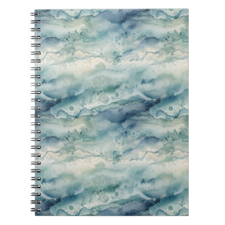 Carnet Esthétique bleue côtière océanique aquarelle abstr