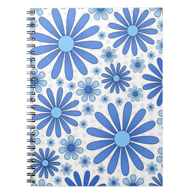 Carnet Esthétique Classique de Cottage Fleurie Bleue (Devant)