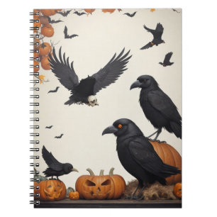 Carnet Esthétique gothique pour corneille d'Halloween et