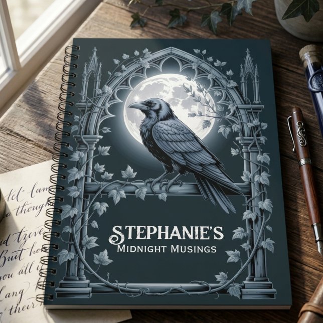 Carnet Esthétique lunaire de la dark academia gothique et (Gothic raven moon journal for the dark academia fan — unique birthday gift idea for literary souls.)