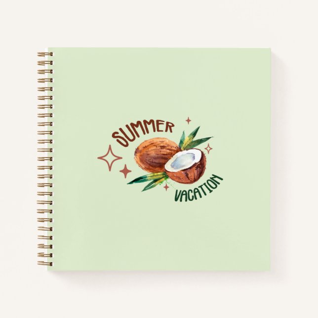 Carnet esthétique tropical minimal cocotier été (Devant)