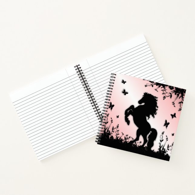 Carnet Étalon noir cabré rose (Intérieur)