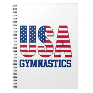 Carnet Etats-Unis avec drapeau américain Gymnastique Spor