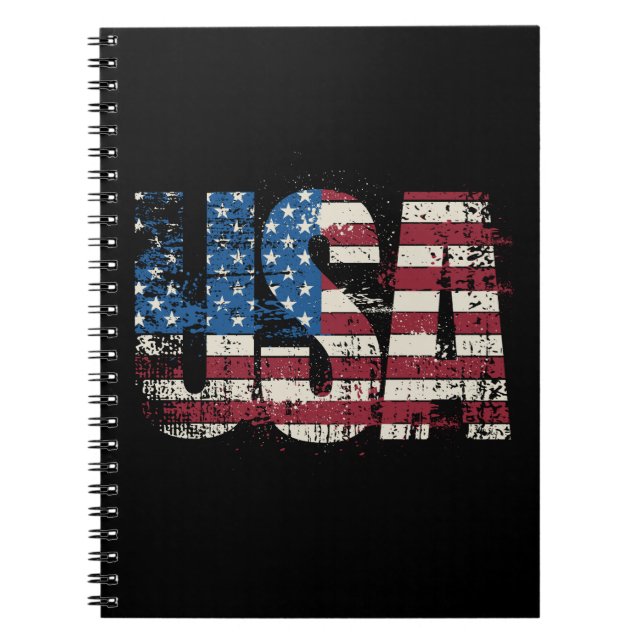 Carnet Etats-Unis gruner la conception de texte avec drap (Devant)