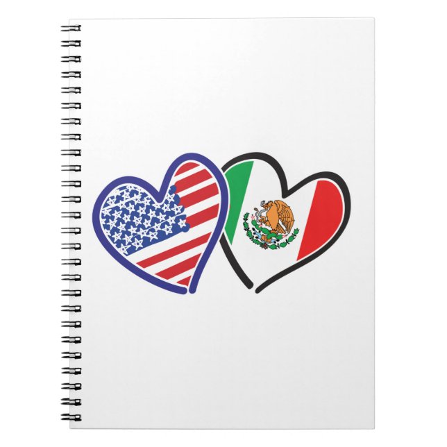 Carnet États-Unis Mexique Coeur Flags (Devant)